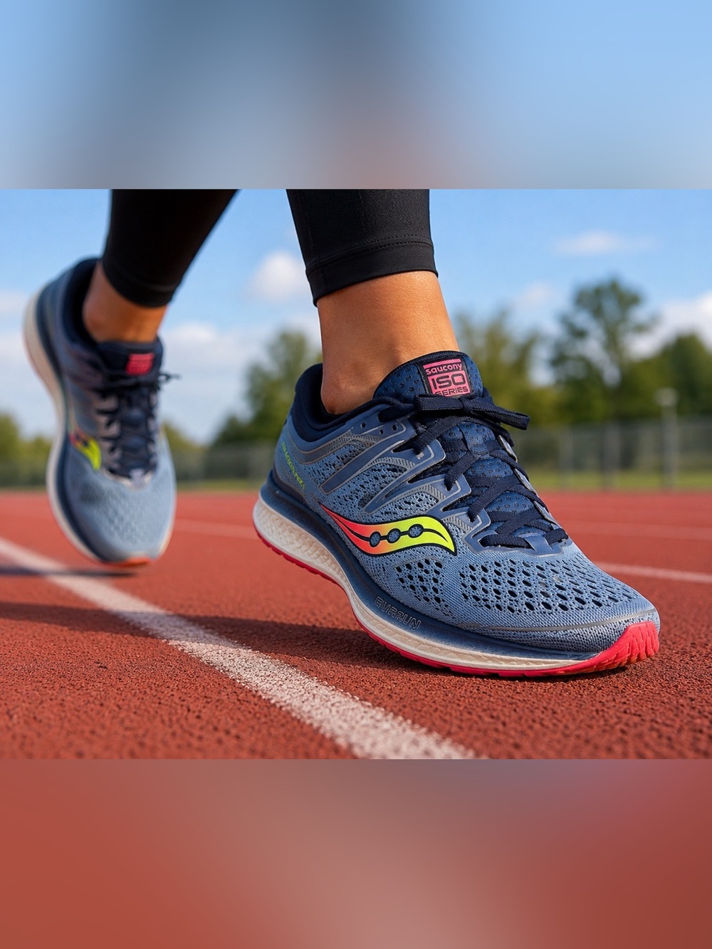 Saucony Triumph ISO EVERUN Running Shoes Women’s 8 Wide Blue Gray EUC